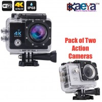 OkaeYa-4K Waterproof Sports Action Camera - 4K Ultra HD, 16MP,2 Inch LCD Display With Action Camera 1080p 2-Inch Lcd 140 Degree Wide Angle Lens